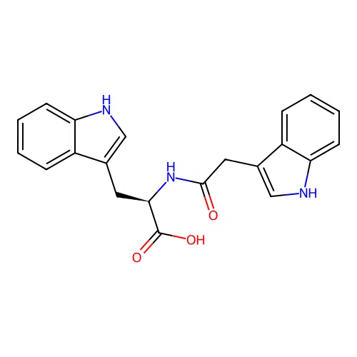 (2R)-3-(1H-indol-3-yl)-2-[[2-(1H-indol-3-yl)acetyl]amino]propanoic acid structure