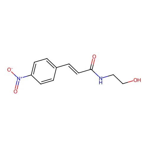 (E)-N-(2-hydroxyethyl)-3-(4-nitrophenyl)prop-2-enamide structure