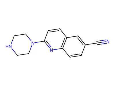 6-Quinolinecarbonitrile, 2-(1-piperazinyl)- structure