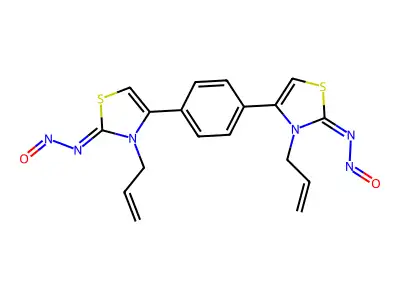 2(3H)-Thiazolimine, 4,4a(2)-(1,4-phenylene)bis[N-nitroso-3-(2-propenyl)- structure