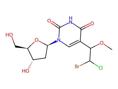 5-(2-Bromo-2-chloro-1-methoxyethyl)-2'-deoxyuridine structure