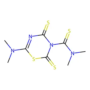 6-(dimethylamino)-N,N-dimethyl-2,4-bis(sulfanylidene)-1,3,5-thiadiazine-3-carbothioamide structure