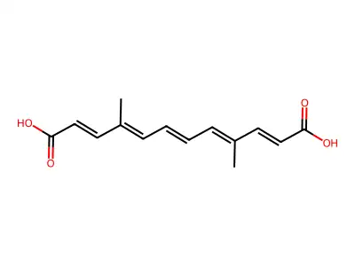 4,9-Dimethyldodeca-2,4,6,8,10-pentaenedioic acid structure