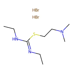 2-(Dimethylamino)ethyl N,N'-diethylcarbamimidothioate--hydrogen bromide (1/2) structure