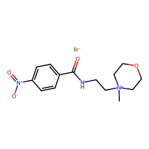 Morpholinium, 4-methyl-4-(2-(p-nitrobenzamido)ethyl)-, bromide structure
