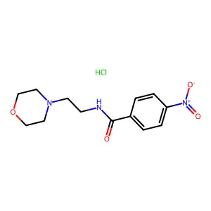 Benzamide, N-(2-morpholinoethyl)-p-nitro-, hydrochloride structure