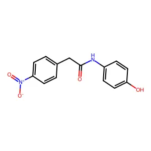 N-(4-hydroxyphenyl)-2-(4-nitrophenyl)acetamide structure