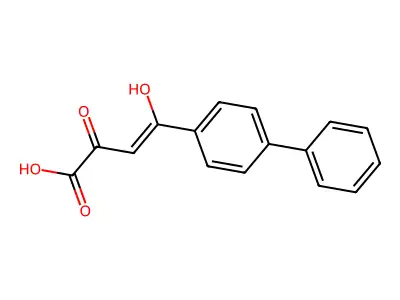 (Z)-2-hydroxy-4-oxo-4-(4-phenylphenyl)but-2-enoic acid structure