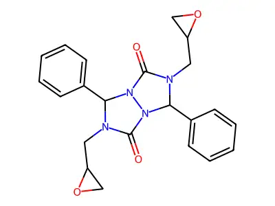 2,6-bis(oxiran-2-ylmethyl)-1,5-diphenyl-1,5-dihydro-[1,2,4]triazolo[1,2-a][1,2,4]triazole-3,7-dione structure