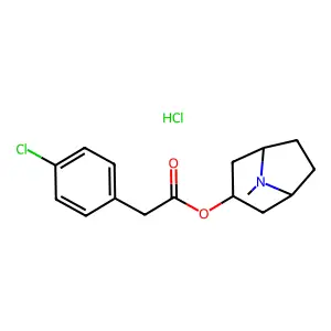 Tropine (p-chlorophenyl)acetate hydrochloride structure