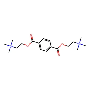 2,2'-[1,4-Phenylenebis(carbonyloxy)]bis(N,N,N-trimethylethan-1-aminium) structure
