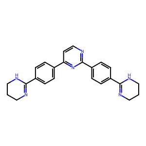 2,4-Bis(4-(1,4,5,6-tetrahydro-2-pyrimidinyl)phenyl)pyrimidine structure