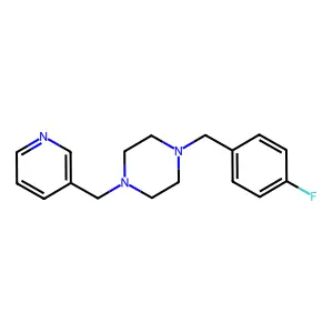 1-(4-Fluorobenzyl)-4-(pyridin-3-ylmethyl)piperazine structure