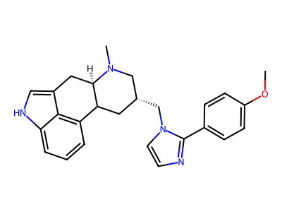 Ergoline, 8-((2-(4-methoxyphenyl)-1H-imidazol-1-yl)methyl)-6-methyl-, (8-beta)- structure