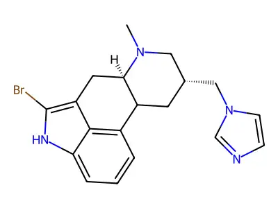 Ergoline, 2-bromo-8-(1H-imidazolin-1-ylmethyl)-6-methyl-, (8-beta)- structure