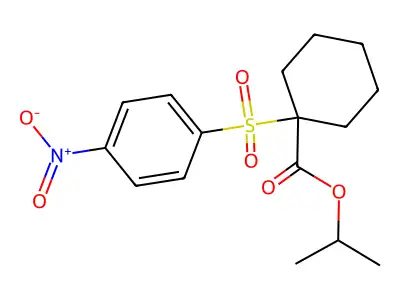 Cyclohexanecarboxylic acid, 1-((4-nitrophenyl)sulfonyl)-, 1-methylethyl ester structure