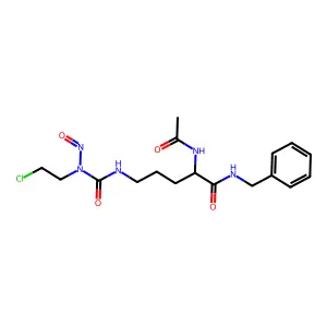 (2S)-2-acetamido-N-benzyl-5-[[2-chloroethyl(nitroso)carbamoyl]amino]pentanamide structure