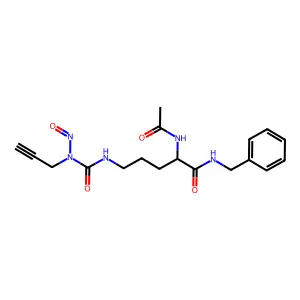 (2S)-2-acetamido-N-benzyl-5-[[nitroso(prop-2-ynyl)carbamoyl]amino]pentanamide structure