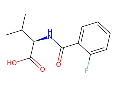 rel-(2R)-2-[(2-fluorophenyl)formamido]-3-methylbutanoicacid structure