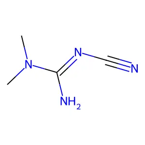 1-Cyano-3,3-dimethylguanidine structure