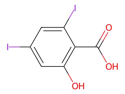 2-Hydroxy-4,6-diiodobenzoic acid structure