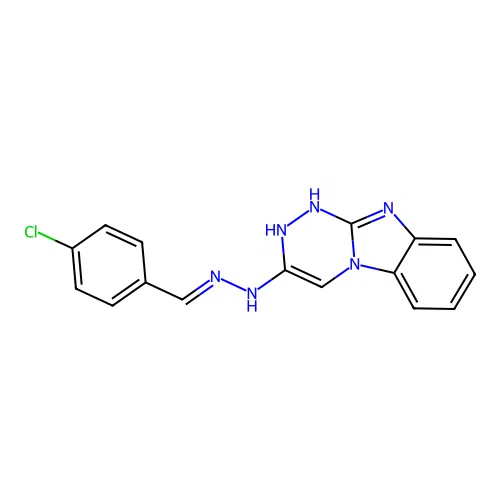 4-Chlorobenzaldehyde 1,2-dihydro[1,2,4]triazino[4,3-a]benzimidazol-3-ylhydrazone structure