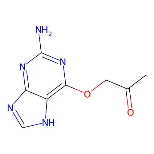 1-[(2-amino-9H-purin-6-yl)oxy]propan-2-one structure