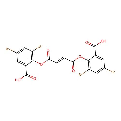 1,4-Bis(2,4-dibromo-6-carboxyphenyl) (2E)-2-butenedioate structure