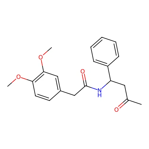 2-(3,4-dimethoxyphenyl)-N-(3-oxo-1-phenylbutyl)acetamide structure