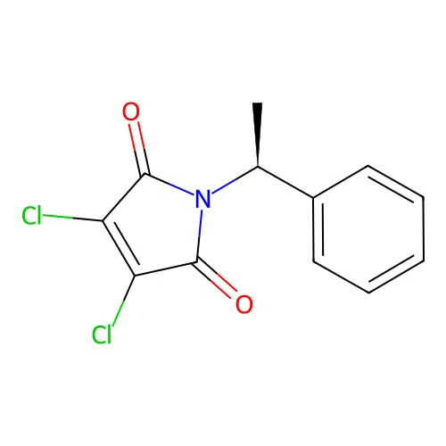 3,4-dichloro-1-[(1S)-1-phenylethyl]pyrrole-2,5-dione structure
