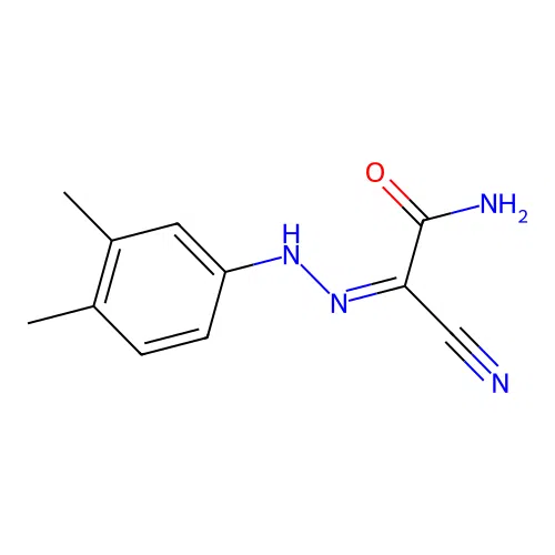 (1Z)-2-amino-N-(3,4-dimethylanilino)-2-oxoethanimidoyl cyanide structure