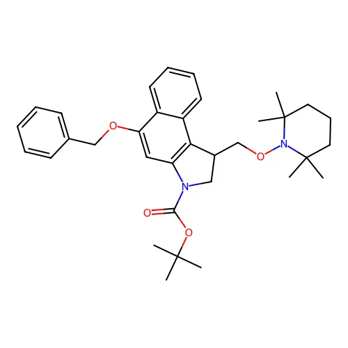 1,1-Dimethylethyl 1,2-dihydro-5-(phenylmethoxy)-1-[[(2,2,6,6-tetramethyl-1-piperidinyl)oxy]methyl]-3H-benz[e]indole-3-carboxylate structure