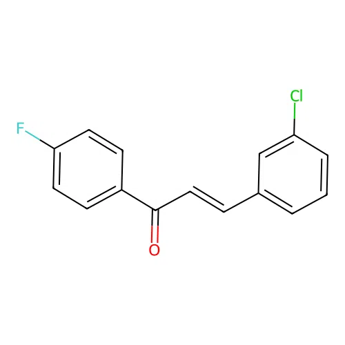 (E)-3-(3-chlorophenyl)-1-(4-fluorophenyl)prop-2-en-1-one structure