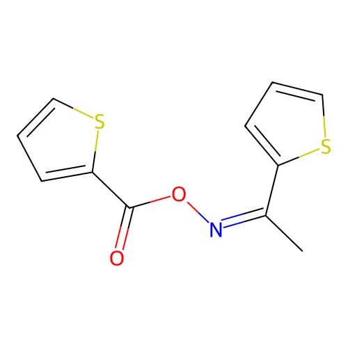 1-(2-thienyl)ethanone O-(2-thienylcarbonyl)oxime structure