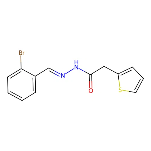N'-[(E)-(2-bromophenyl)methylidene]-2-(2-thienyl)acetohydrazide structure