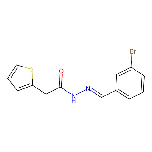 N'-[(E)-(3-bromophenyl)methylidene]-2-(2-thienyl)acetohydrazide structure