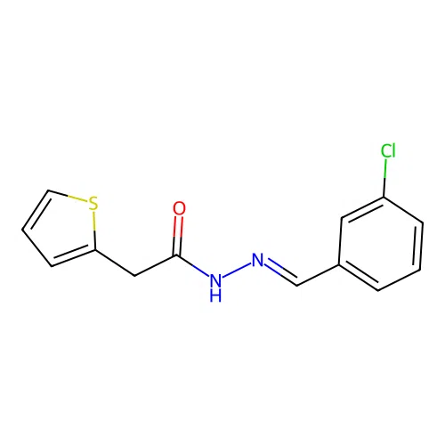 N'-[(E)-(3-chlorophenyl)methylidene]-2-(2-thienyl)acetohydrazide structure
