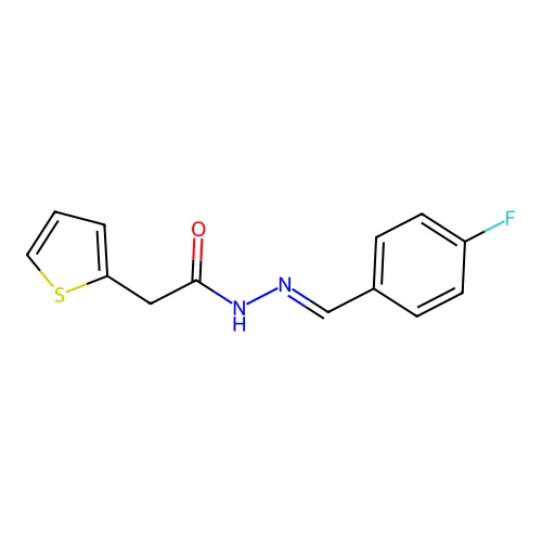 N'-[(E)-(4-fluorophenyl)methylidene]-2-(thiophen-2-yl)acetohydrazide structure