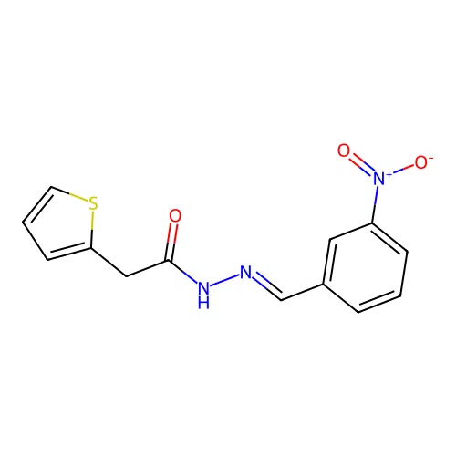 N'-[(E)-(3-nitrophenyl)methylidene]-2-(2-thienyl)acetohydrazide structure