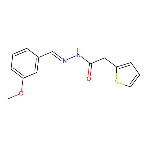 N'-[(E)-(3-methoxyphenyl)methylidene]-2-(thiophen-2-yl)acetohydrazide structure