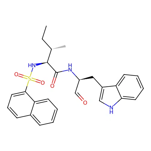 1-Naphthalenylsulfonyl-Ile-Trp-aldehyde structure