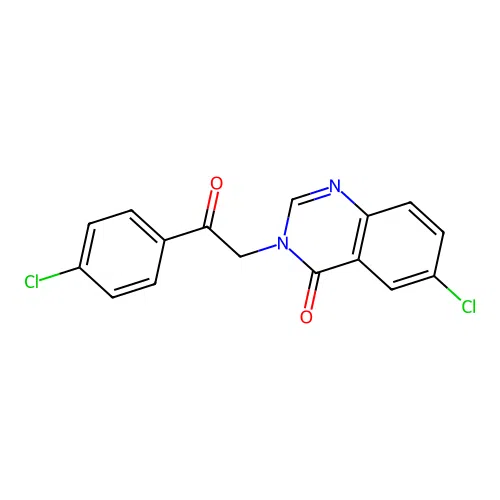 6-Chloro-3-(2-(4-chloro-phenyl)-2-oxo-ethyl)-3H-quinazolin-4-one structure