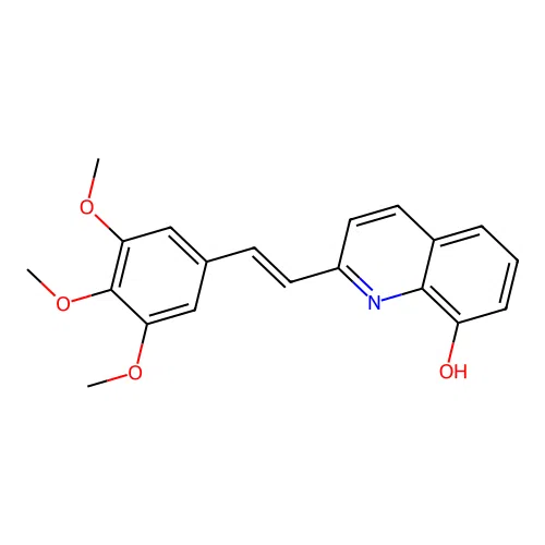 2-[(E)-2-(3,4,5-trimethoxyphenyl)ethenyl]quinolin-8-ol structure
