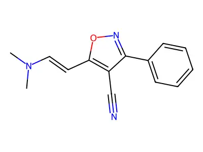 5-[(E)-2-(dimethylamino)ethenyl]-3-phenyl-1,2-oxazole-4-carbonitrile structure