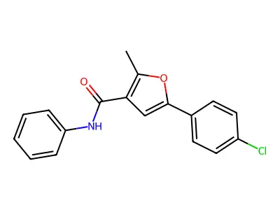 5-(4-chlorophenyl)-2-methyl-N-phenylfuran-3-carboxamide structure