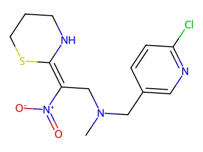 N-[(6-chloro-3-pyridinyl)methyl]-N-methyl-2-nitro-2-(1,3-thiazinan-2-yliden)-1-ethanamine structure
