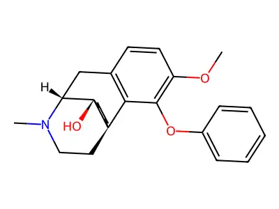 3-Methoxy-17-methyl-4-phenoxymorphinan-14-ol structure