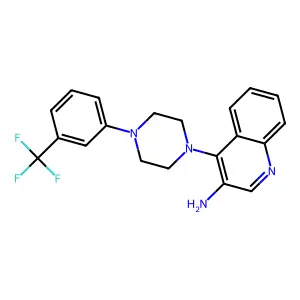 Piperazine, 1-(3-amino-4-quinolyl)-4-(alpha,alpha,alpha-trifluoro-m-tolyl)- structure