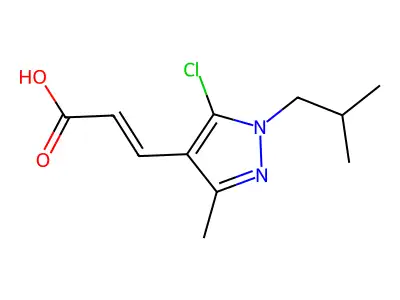 3-(5-Chloro-1-isobutyl-3-methyl-pyrazol-4-yl)prop-2-enoic acid structure