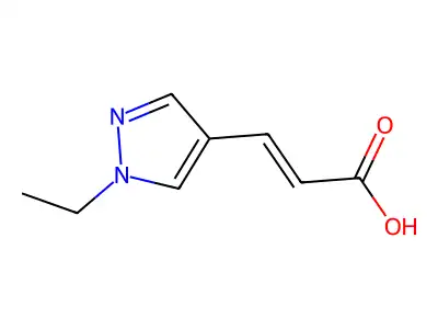 (2E)-3-(1-ethyl-1H-pyrazol-4-yl)acrylic acid structure